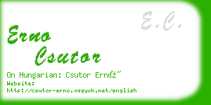 erno csutor business card